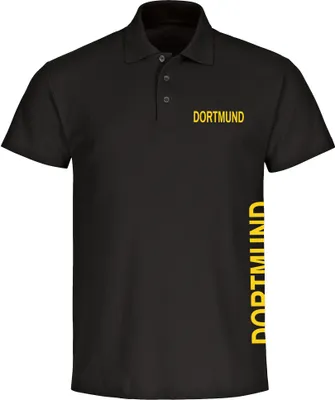 Produktbild von multifanshop Poloshirt - Dortmund - Brust & Seite, schwarz, Größe S