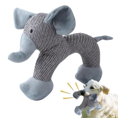 Produktbild von Hundespielzeug Elefant aus Plüsch mit Quietscher Grau 28 x 19 cm