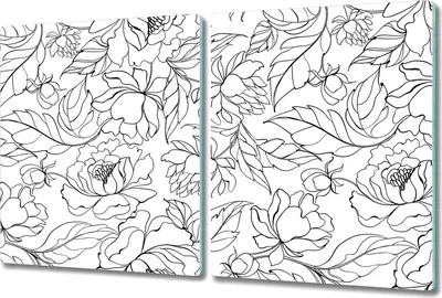 Produktbild von Glas-Herdabdeckplatte Glaskeramikkochfeld-Abdeckung Spritzschutz - 2x 40x52 cm - Pfingstrosen Blumen