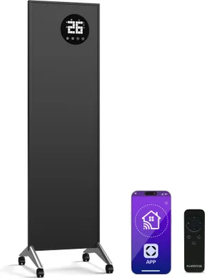Image de Klarstein Wonderwall Smart 400 W radiateur infrarouge – mMontage mural, économe, WiFi & appli, Alexa, chaleur instantanée, affichage LED, protection contre la surchauffe, pour pièces jusqu'à 10 m²