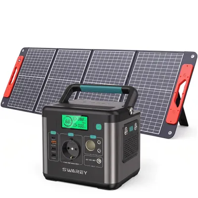 Produktbild von 350W(700W Spitze) Tragbare Powerstation Solargenerator mit 100W Solarpanel,Solarspeicher 333Wh Power Station,Powerbank für Zuhause