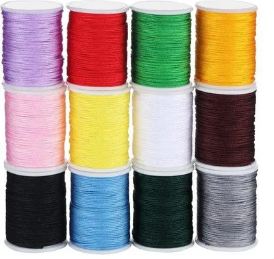 Image de Fil de nylon multicolore, 10 m, 0,8 mm, pour les bricoleurs, accessoires d'artisanat, chaînes de bijoux, accessoires.