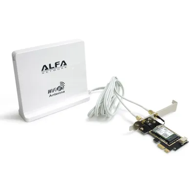 Zdjęcie produktu dla Alfa Wi-Fi 6E PCIe Card with Panel Antenna