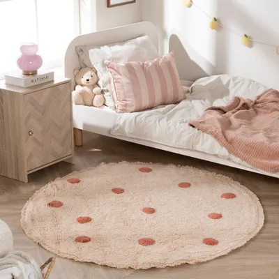 Zdjęcie produktu dla Volero - Okrągły dywan do pokoju dziecięcego – Lou Dots Terra - Ø 120cm