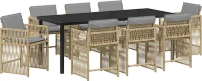 Obrázok produktu pre Záhradný jedálenský set 9 pcs Béžová polyratan