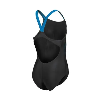 Produktbild von Arena Girl's Swimsuit V Back Graphic Black-Turquoise 164
