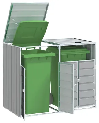 Obrázok produktu pre vidaXL Box na odpadky pre 2 koše sivý 144x81x113 cm oceľ