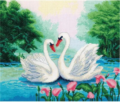 Produktbild von Panna Kreuzstichset "Schwanenpaar" 26x22cm, Zählmuster