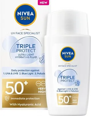 Obrázok produktu pre Nivea Sun Triple Protect Fluid do twarzy SPF50+, 40ml