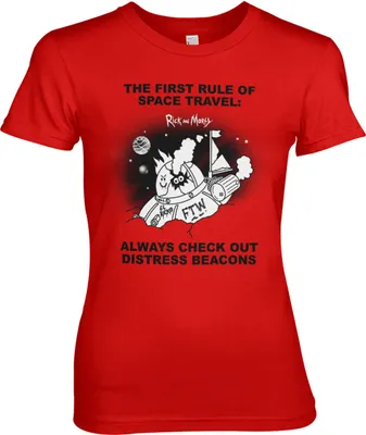 Produktbild von Rick And Morty - Distressed Beacons Girly Tee - Small - Red