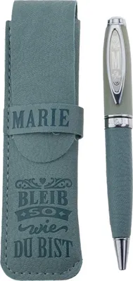 Produktbild von History & Heraldry Bamboo Persönlicher und individueller Kuli Kugelschreiber Stift mit Namen und Spruch Personalisiertes Etui Monogramm-Design persönliches Geschenk (Kuli Marie )
