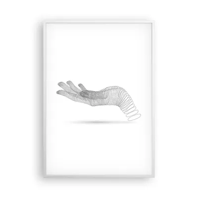 Produktbild von Gerahmtes Poster - Weißer Rahmen - Hand Grafik weiß - 70x100 cm - Wand Bild - Wanddeko - Wandbilder - Kunstposter - Wandposter - Bilderrahmen - Bilder - Kunstdruck - Wanddekoration - P2WPA70x100-4427