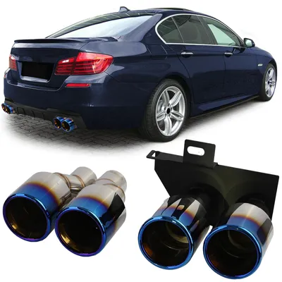 Für BMW F10 F11 520 523 525 528 530 10-17 Endrohr Doppelrohr Umbau Duplex Titan