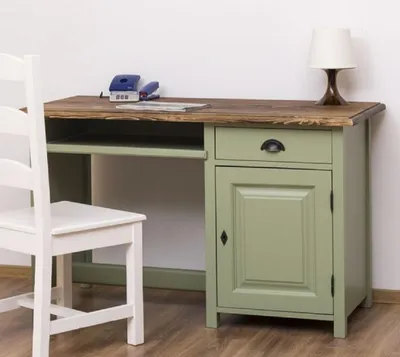 Produktbild von Casa Padrino Landhausstil Schreibtisch Grün / Dunkelbraun 130 x 60 x H. 78 cm - Massivholz Sekretär im Landhausstil - Büro Möbel - Massivholz Möbel - Landhausstil Möbel