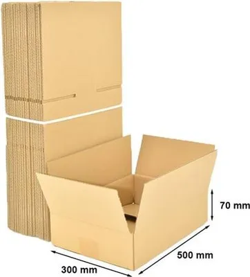 Obrázek produktu pro Skládací kartony Karton pro balení 500 x 300 x 70 mm, 10 kusů