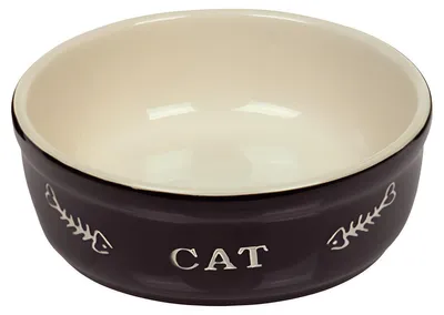 Produktbild von Nobby 73351, Katze, Keramik, Beige, Schwarz, Haustier-Fütterungsschale, Einfarbig, 0,25 l