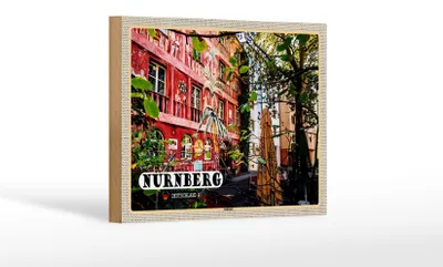 Produktbild von Holzschild Städte Nürnberg Südstadt Kunst Platz 18x12 cm Dekoration