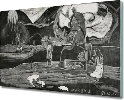 Produktbild von Coloray Kochplattenabdeckung Herdabdeckplatte 80x52 cm Hackbrett Schneidebrett Küchenbrett - Maruru Gauguin