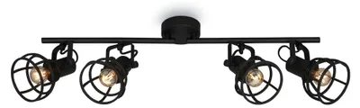 Image de Plafonnier spot BRILONER LEUCHTEN KORBO BLACK, 25 W, IP20, noir, métal, excl. 4x E14, 70,5 x 11 x 24 cm