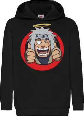 Produktbild von Kinder Kapuzenpullover Naruto Jiraya 02, 9-11 Jahr - 140 / Schwarz