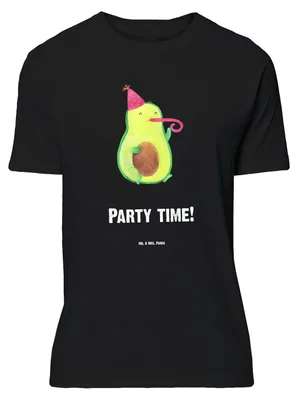 Produktbild von Mr. & Mrs. Panda T-Shirt Avocado Party Zeit - Schwarz - Geschenk, Happy Birthday, Shirt, Geburtstag, Bestanden, Oversize, Große Größen, Genießen, Tshirt