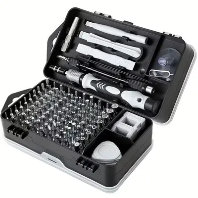 Produktbild von Präzisions-Schraubendreher-Set - 115-in-1 - Magnetisch - Multifunktional - Aus kohlenstoffreichem Stahl - Für Handy-, Computer- und MacBook-Reparaturen