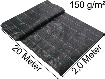Produktbild von 40 m² Unkrautvlies 2m x 20m Gartenvlies Unterbodengewebe Unkrautplane Mulchplane Bändchengewebe