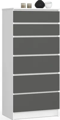 Produktbild von AKORD Furniture Factory OP0PK-6BIASZA001, Weiß, 6 Schublade(n), Matt, 16 mm, 51 cm, 400 mm