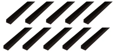 Produktbild von Alberts 10 x Winkelprofil, PVC, schwarz, 25 x 20 x 2 mm, Länge 2 m