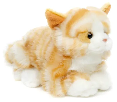 Produktbild von Uni-Toys - Katze braun-getigert, liegend - 20 cm (Länge) - Plüsch-Kätzchen - Plüschtier, Kuscheltier