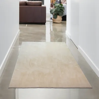Produktbild von Teppich Shaggy Flokati Badezimmer waschbar in beige Größe - 80 x 300 cm