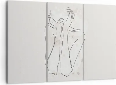 Produktbild von Bild auf Leinwand - Leinwandbild - 3 Teile - Grafik Frau Licht - 105x70cm - Wand Bild - Wanddeko - Wandbilder - Leinwanddruck - Bilder - Wanddekoration - Leinwand bilder - Wandbild - CE105x70-4656
