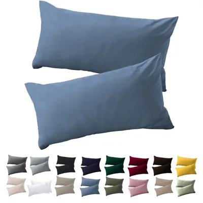 Productafbeelding van Kussensloop, 40 x 70 cm, 2 stuks – Lichtblauwe kussensloop voor kussens van 40 x 70 cm, 100% microvezel, duurzaam en hypoallergeen. Kussenslopen met rits.