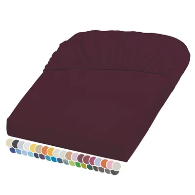Produktbild von liebling Elasthan Spannbetttuch 140x200 bis 150-220 cm, mit Rundumgummizug, faltenfrei & atmungsaktiv, Matratzen bis 26 cm Höhe, pflaume