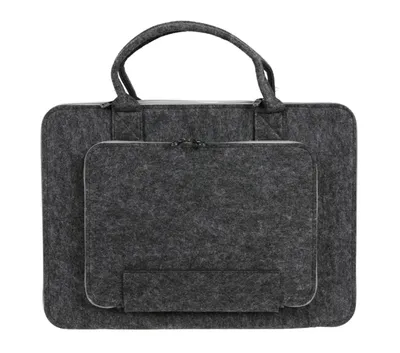 Produktbild von Laptop-Tasche aus Filz Notebooktasche Schutzhülle Aktentasche Arbeitstasche, Farbe:dunkelgrau