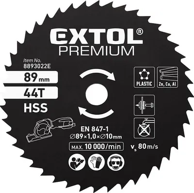Produktbild von EXTOL PREMIUM Sägeblatt HSS, ⌀89x1x10mm, 44T