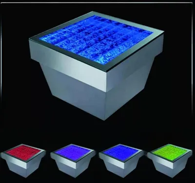 Produktbild von Design Tisch Couchtisch Wasser Säulen Säule Water Sofa LED Beleuchtet Led Tische