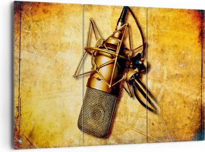 Produktbild von Bild auf Leinwand - Leinwandbild - Mikrofon Musik Lied - 165x110cm - Wand Bild - Wanddeko - Leinwanddruck - Bilder - Kunstdruck - Wanddekoration - Leinwand bilder - Wandkunst - CE165x110-0525