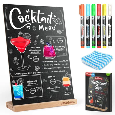 Obrázok produktu pre Obojstranná tabuľa, 20 x 30 cm, s 6 farbami kriedy a stojanom