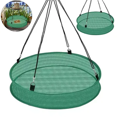 Produktbild von Vogelfutterstation 2er Set mit Auffangschale, wetterfest, verstellbare Aufhängung, für Garten & Balkon, Vogelhaus Futterspender für Wildvögel