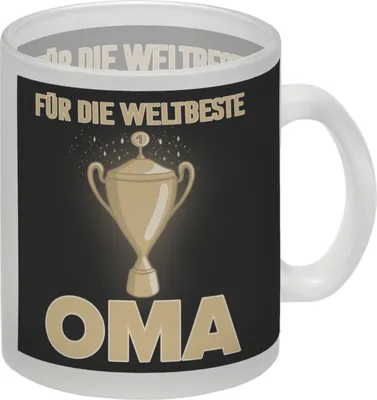 Produktbild von Für die weltbeste Oma Glas Tasse mit Pokal