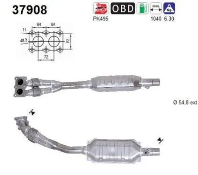 Produktbild von AS Katalysator Kat für VW Golf IV Schrägheck (1J1) 37908