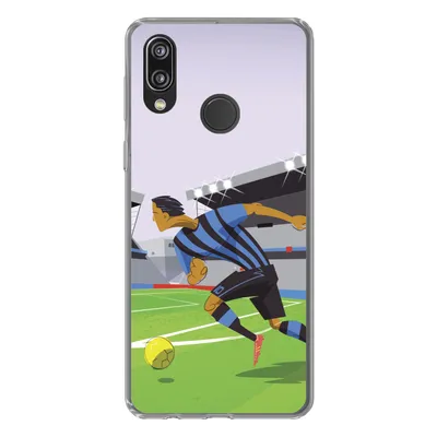 Produktbild von MuchoWow® Handyhülle Schutzhülle Hülle für Huawei P20 Lite (2020) Eine Illustration von Spielern, die in einem Stadion Fußball spielen - Junge - Mädchen - Kinder Silikon Softcase Handy Hülle - Kartenhalter