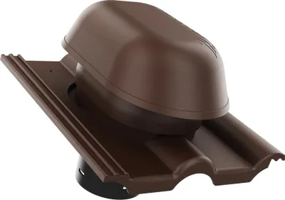 Produktbild von KRONO-PLAST Sanitär-Entlüftungskamin Dachziegel 125 für Betondachziegel Brass Frankfurter, Benders Mecklenburger, ProDach - Doppelrömer Dachziegel (Braun)