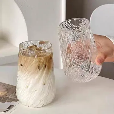 Productafbeelding van Set van 2 latte macchiato glazen, 400 ml, borosilicaatglas, met spiraalmotief