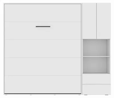Produktbild von Schrankbett SET M3 140x200 und Schrank  (Tiefe 55 cm)  Weiss