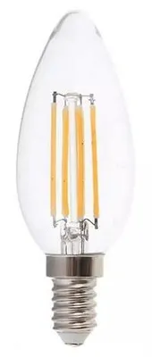 Immagine prodotto di V-TAC VT-2327 Lampadina led 6W E14 candela 130lm/w filamento bianco caldo 3000K - SKU 212848