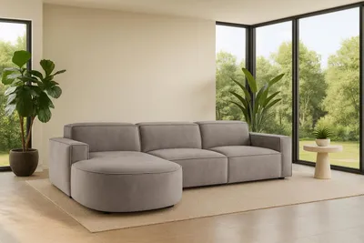 Produktbild von Kaiser Möbel Ecksofa Cursal Round L-Form, Stoff Salvador, Grau, Links