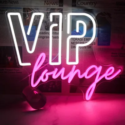 Produktbild von VIP Lounge Neon Schild Led Schrift Für Wanddekoration Led Schild Licht Leuchtreklame Neon Sign Beleuchtung Für Hotel,Club,Café,Bar,Büro,Spielzimmer