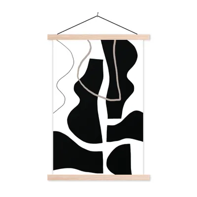 Produktbild von MuchoWow® Textilposter Abstrakt - Minimalismus - Design 60x90 cm mit holzfarbenen Rahmen - Textil
